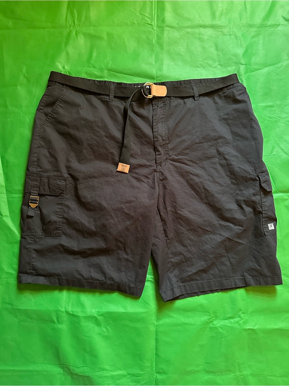 Stacy Adams 50W Black Cargo Shorts Belted Utility Cotton Like New